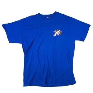 Philadelphia 76Ers Fruit Of The Loom Heavy Cotton Blue Graphic T Shirt Mens Xl